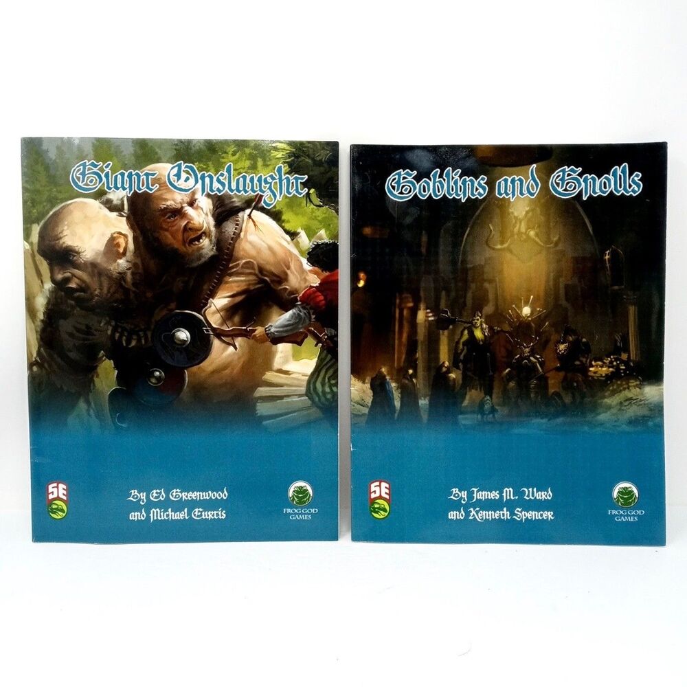 Frog God Games Lot Giant Onslaught & Goblins and Gnolls 5E Supplement RPG Crate